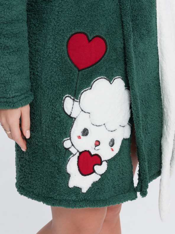 Edoti Tmavozelený dámsky župan s kapucňou Edoti