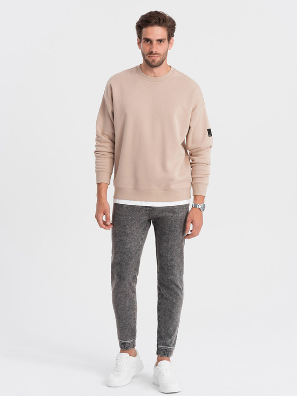 Ombre Clothing Šedé pánske džínsy Ombre oblečenie