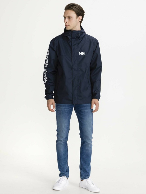 Helly Hansen Tmavomodrá pánska nepremokavá ľahká bunda s kapucňou HELLY HANSEN Ervik