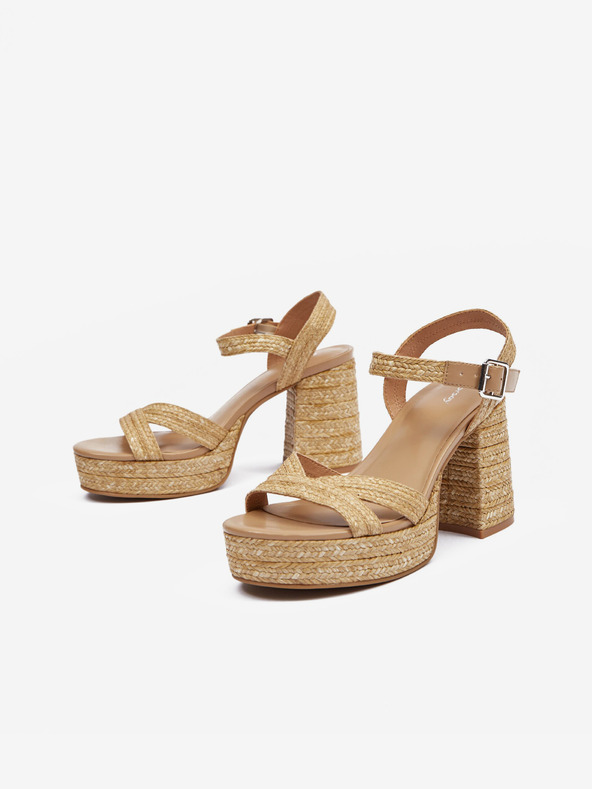 Orsay Hnedé dámske sandále na podpätku ORSAY