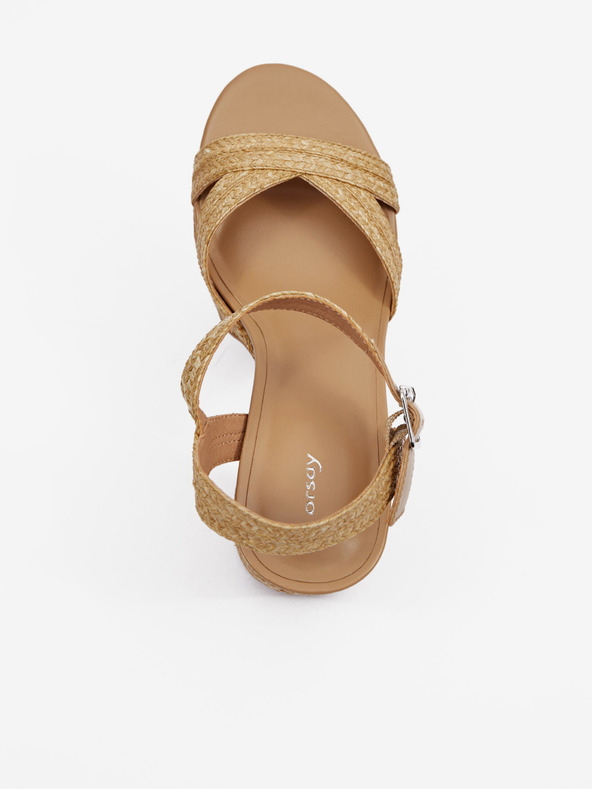 Orsay Hnedé dámske sandále na podpätku ORSAY