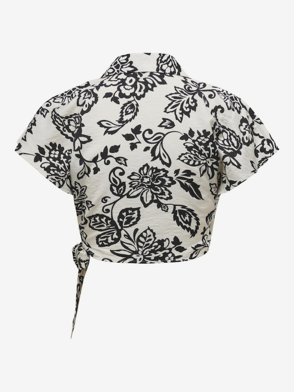 ONLY Čierno-krémová dámska zavinovací blúzka ONLY Kiera