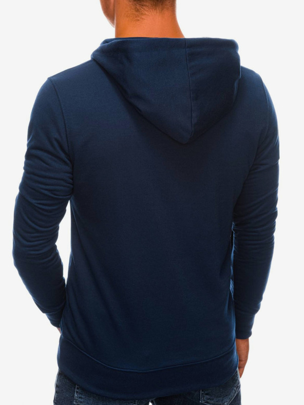 Edoti Tmavomodrá pánska mikina na zips s kapucňou Edoti