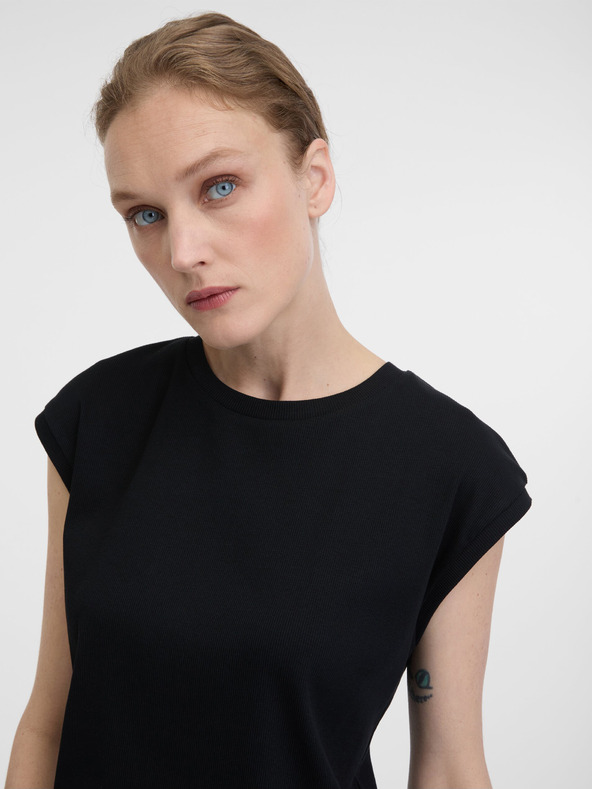 Orsay Čierne dámske crop tričko s krátkym rukávom ORSAY