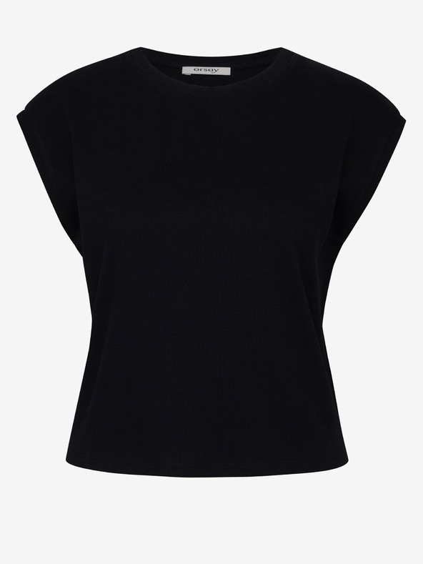 Orsay Čierne dámske crop tričko s krátkym rukávom ORSAY