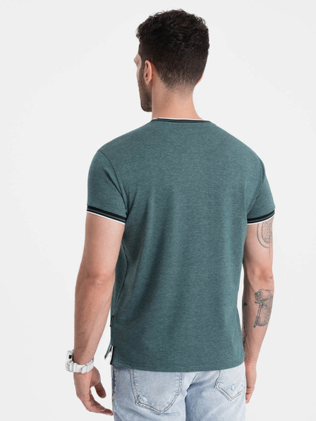 Ombre Clothing Tmavozelená pánska košeľa na gombíky Ombre Oblečenie