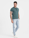 Ombre Clothing Tmavozelená pánska košeľa na gombíky Ombre Oblečenie