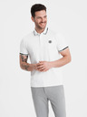 Ombre Clothing Biele pánske polo tričko Ombre Clothing