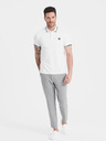 Ombre Clothing Biele pánske polo tričko Ombre Clothing