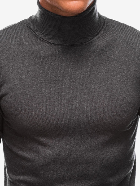 Edoti Tmavo sivý pánsky sveter so stojačkou Edoti