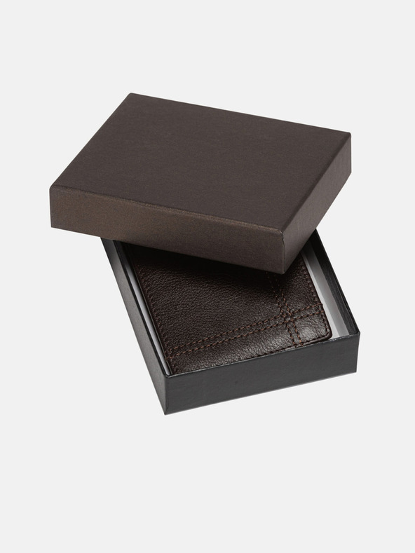 Edoti Tmavohnedá pánska kožená peňaženka Edoti