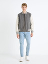 Celio Krémovo-sivý pánsky bomber zo zmesi vlny Celio Fuvarsi