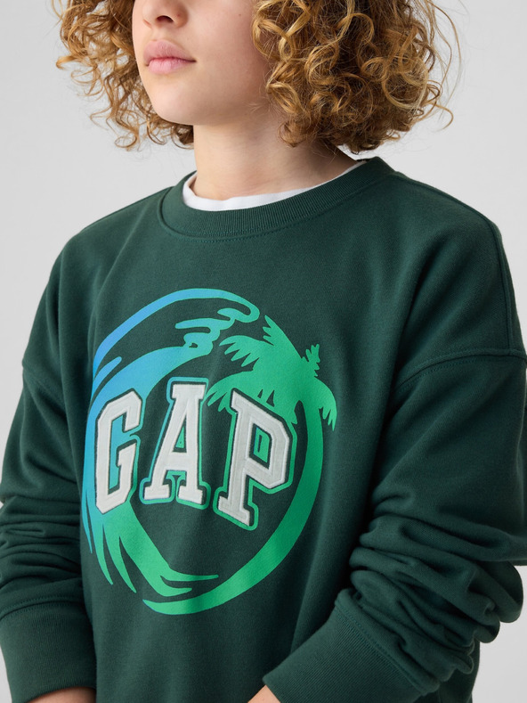 GAP Detská mikina s logom a fleece GAP
