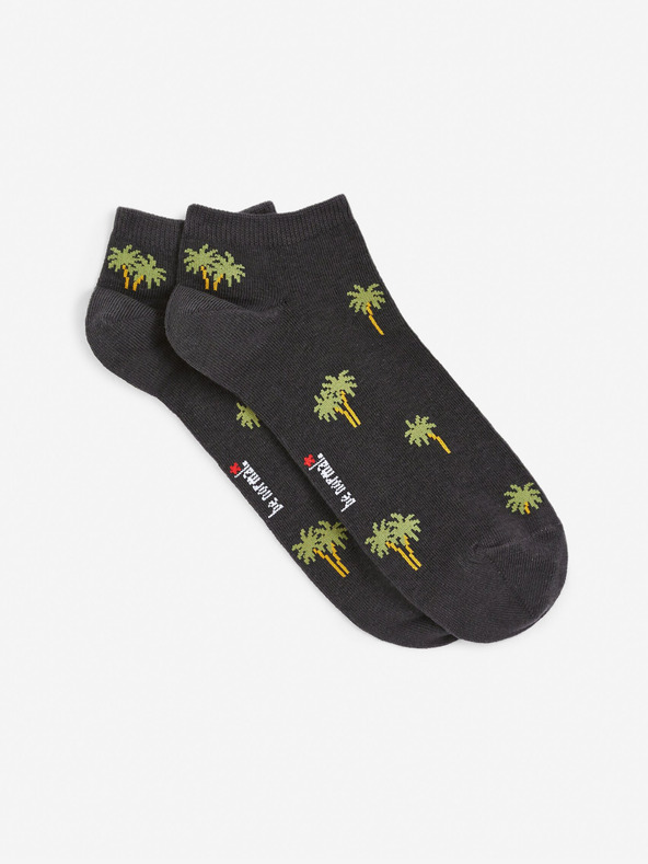 Celio Zeleno-čierne pánske vzorované ponožky Celio Gisomipalm