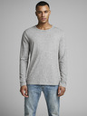 Jack & Jones Sivé pánske tričko s dlhým rukávom Jack & Jones Basic