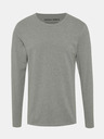 Jack & Jones Sivé pánske tričko s dlhým rukávom Jack & Jones Basic