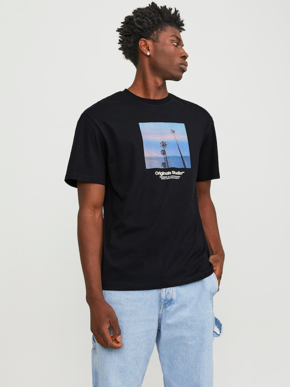 Jack & Jones Čierna pánska košeľa Jack & Jones Vesterbro