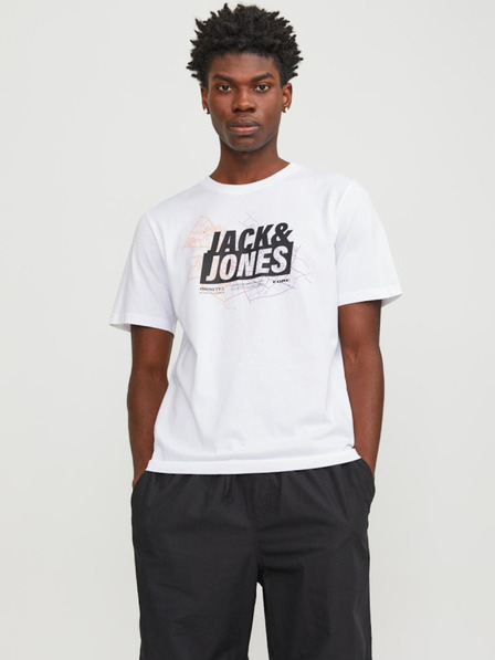Jack & Jones Biele pánske tričko Jack & Jones Map