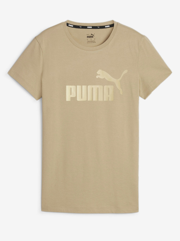 Puma Puma ESS+ Metallic Logo Tee Béžová dámska