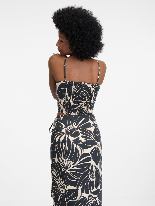 Orsay Čierne dámske crop vzorované tielko ORSAY