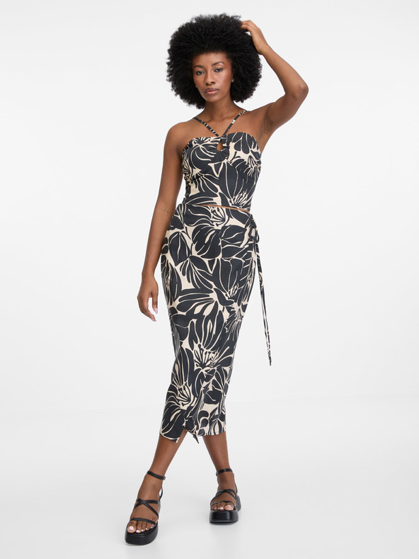 Orsay Čierne dámske crop vzorované tielko ORSAY