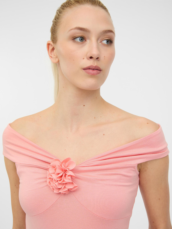 Orsay Svetloružové dámske tričko s krátkym rukávom s aplikáciou ORSAY