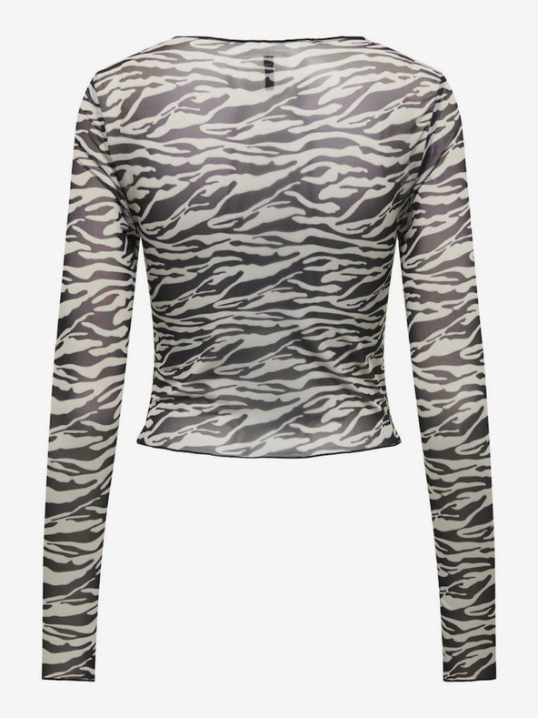 ONLY Krémovo-čierny dámsky vzorovaný top ONLY Lamy