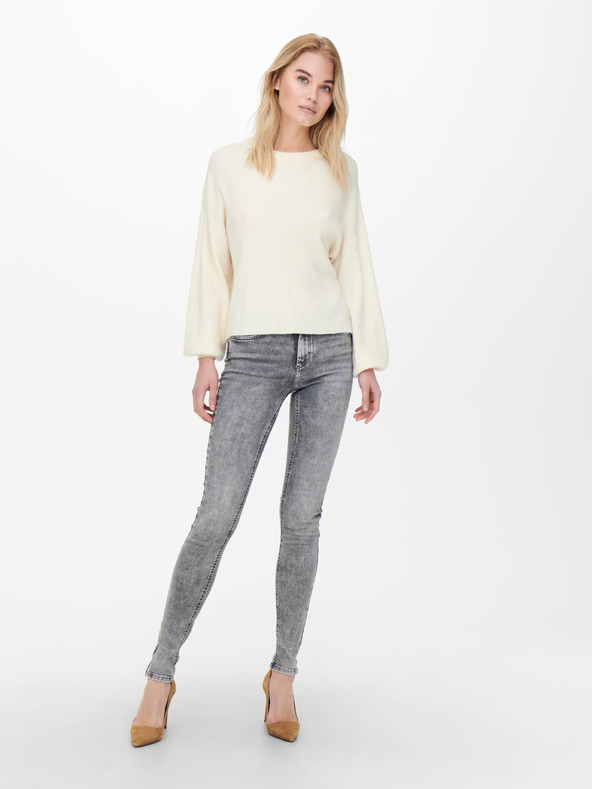 ONLY Šedé dámske džínsy skinny fit ONLY