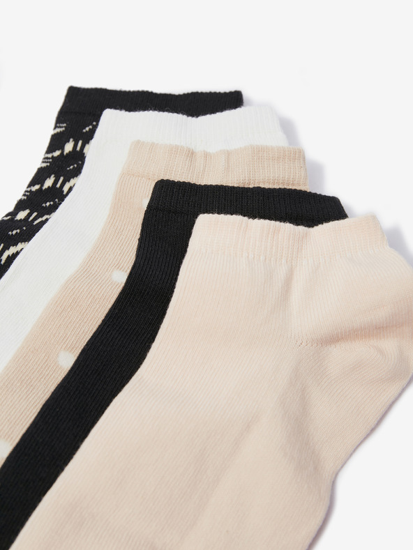 Orsay Súprava piatich párov dámskych ponožiek v bielej, béžovej a čiern