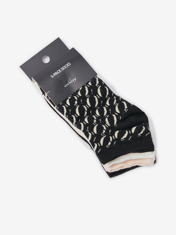 Orsay Súprava piatich párov dámskych ponožiek v bielej, béžovej a čiern