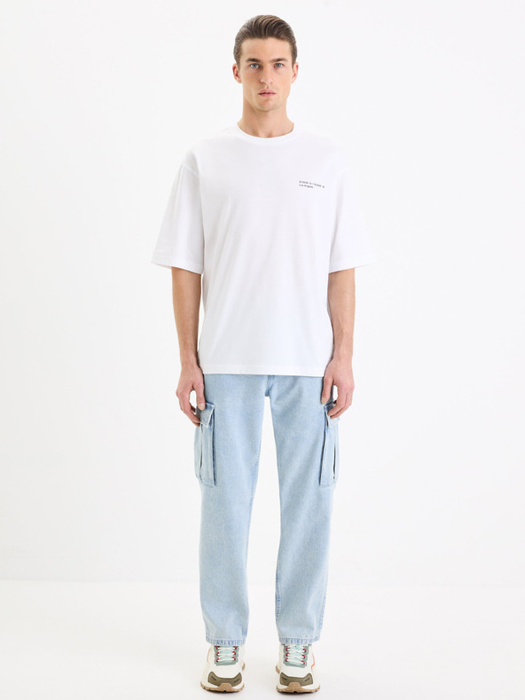 Celio Biele bavlnené tričko Celio Gesympa