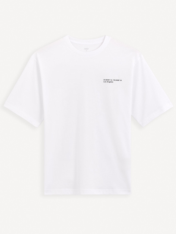 Celio Biele bavlnené tričko Celio Gesympa