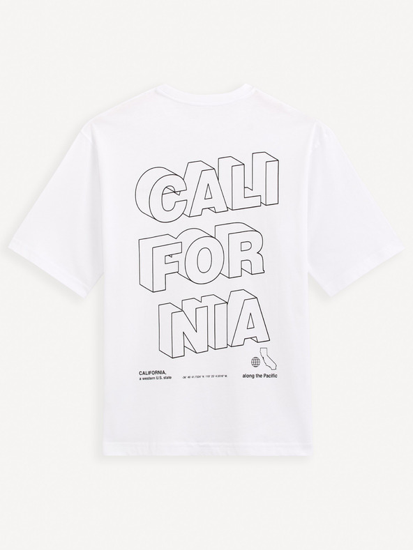 Celio Biele bavlnené tričko Celio Gesympa