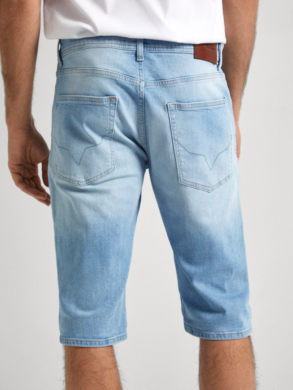 Pepe Jeans Modré pánske džínsové šortky Pepe Jeans
