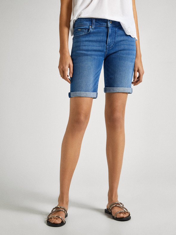 Pepe Jeans Modré dámske džínsové šortky Pepe Jeans