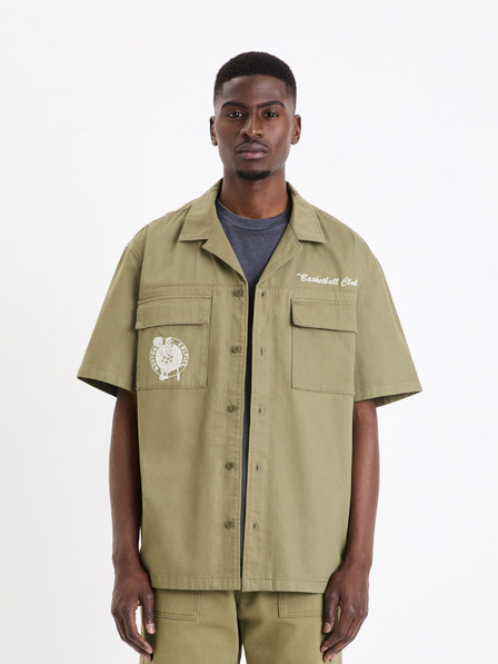 Celio Khaki pánske tričko Celio Boston Celtics