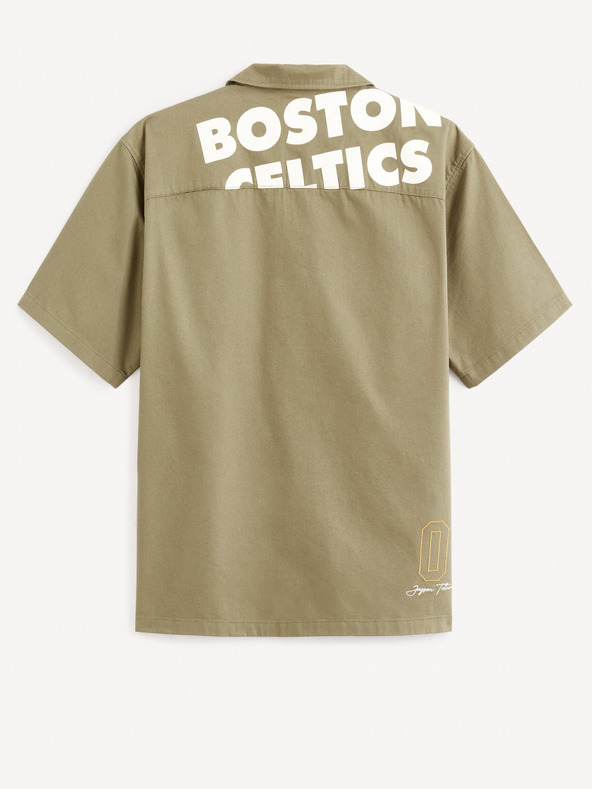 Celio Khaki pánske tričko Celio Boston Celtics