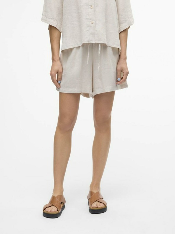 Vero Moda Béžové dámske plátenné šortky Vero Moda Linn