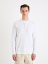 Celio Biely pánsky sveter Celio henley Genicolo