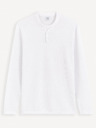 Celio Biely pánsky sveter Celio henley Genicolo