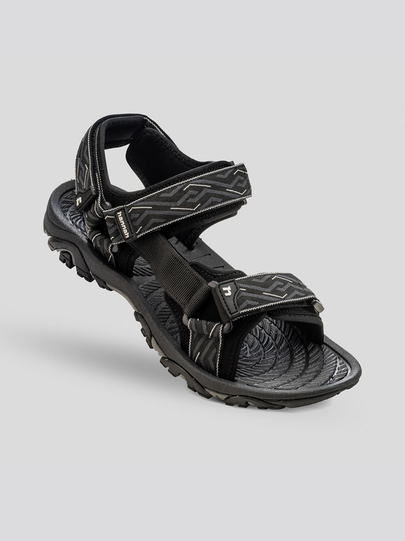 Hannah Šedo-čierne pánske outdoorové sandále Hannah Belt