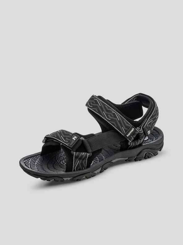 Hannah Šedo-čierne pánske outdoorové sandále Hannah Belt