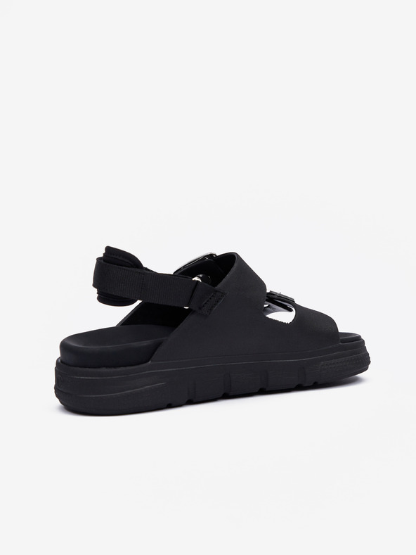 Rieker Čierne dámske sandále na platforme Rieker