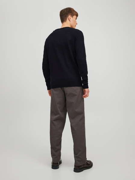 Jack & Jones Čierny pánsky sveter Jack & Jones Basic