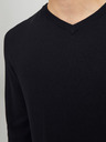 Jack & Jones Čierny pánsky sveter Jack & Jones Basic