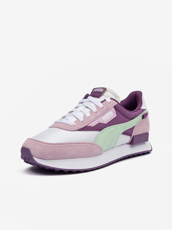 Puma Bielo-fialové dámske tenisky so semišovými detailmi Puma Future Rider Soft
