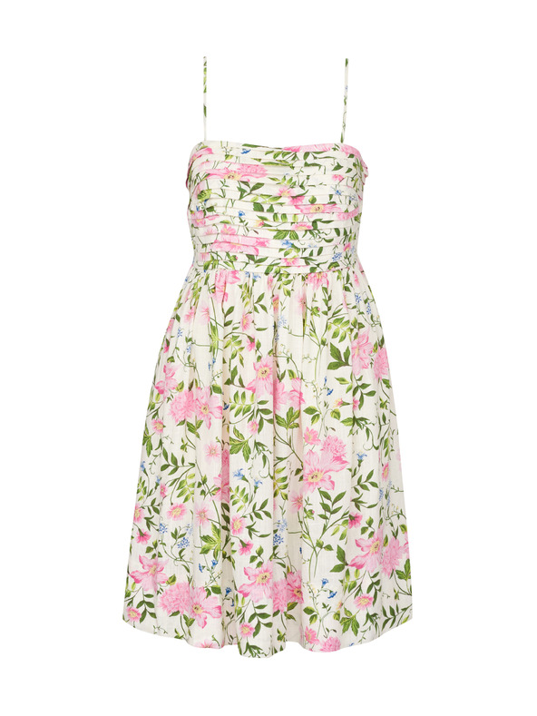 Orsay Béžové dámske šaty po kolená s ľanom ORSAY