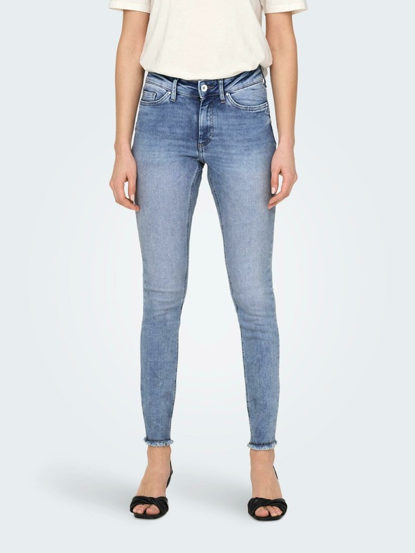 ONLY Modré dámske džínsy skinny fit s vyšívaným efektom ONLY Blush