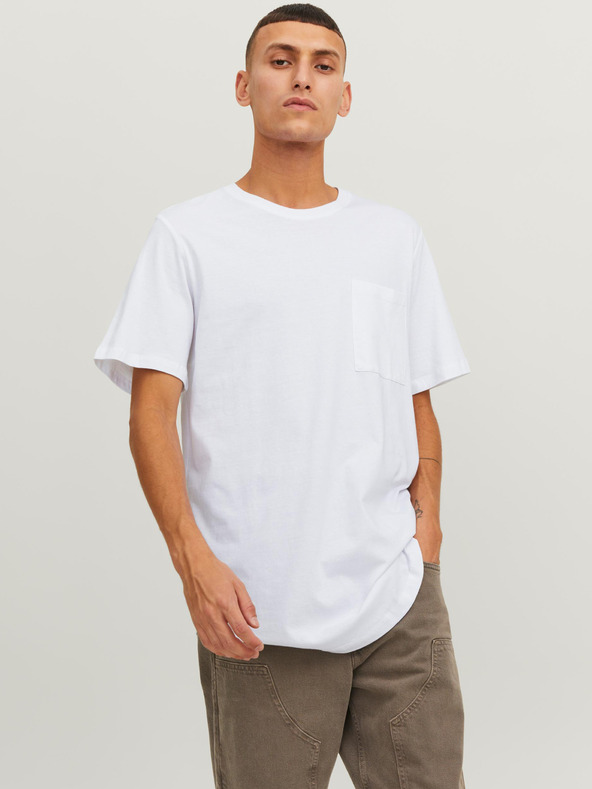 Jack & Jones Biele pánske vreckové tričko Jack & Jones Noa