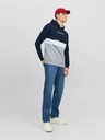 Jack & Jones Šedá a modrá pánska mikina Jack & Jones Ereid